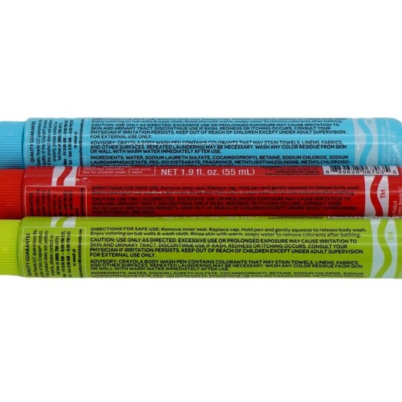 Crayola Childrens Lot of 3 Colorful Body Wash Pens Multicolor 1.9 Fl Oz New - Picture 3 of 3